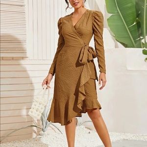 Brown midi dress